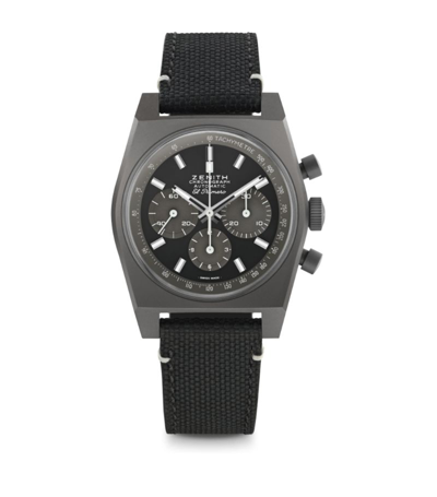 Zenith Titanium Chronomaster Revival Shadow Watch 37mm In Black