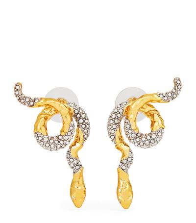 Alexis Bittar Crystal Serpent Crawler Earrings In Gold