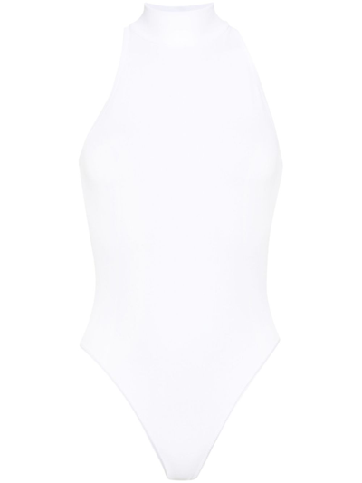 Alaïa Sleeveless Turtleneck Bodysuit In White