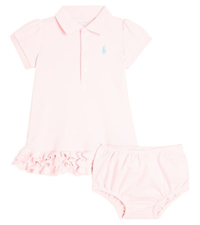Polo Ralph Lauren Kids' Baby Cotton Dress And Bloomers Set In Pink
