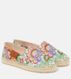 Etro Logo-appliqué Floral-embroidery Espadrilles In Multicoloured