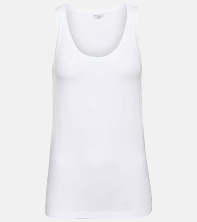 Brunello Cucinelli Scoop Neck Tank Top In White