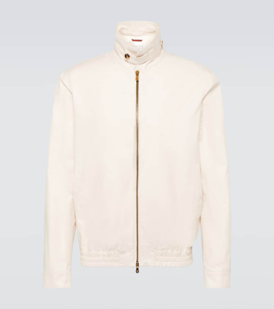 Brunello Cucinelli Cotton-blend Gabardine Blouson Jacket In White