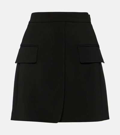 Max Mara Wool-blend Miniskirt In Black