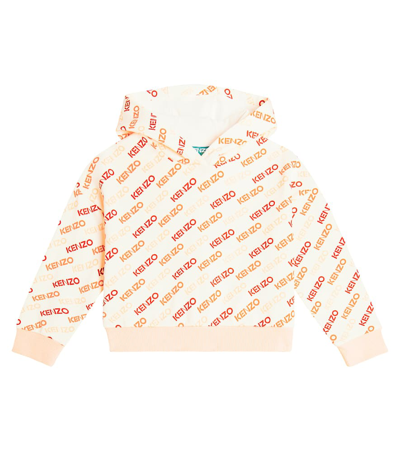 Kenzo Kids' Logo Cotton Jersey Hoodie In Multicoloured