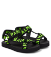 Balmain Logo Sandals In Black