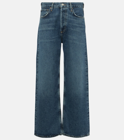 Agolde Ren High-rise Cropped Straight Jeans In Blue