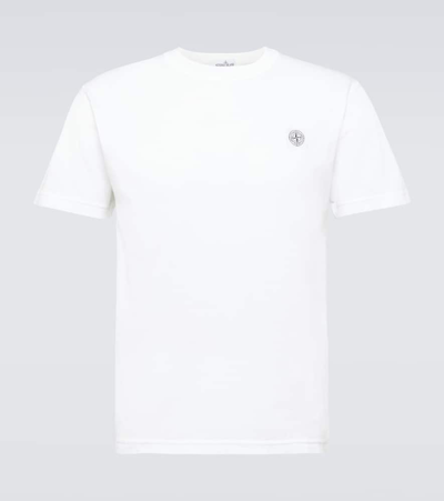 Stone Island Compass-patch Cotton T-shirt In Neutrals