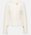 Chloé Frayed-edge Wool-blend Jacket In White
