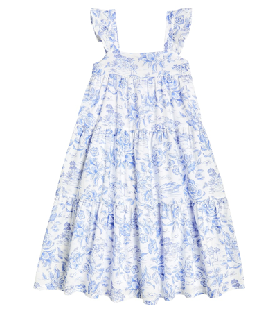 Tartine Et Chocolat Kids'  Girls Blue Floral Cotton Liberty Dress