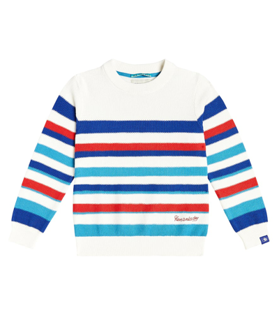 Scotch & Soda Kids' Striped Cotton Sweater In Multicoloured