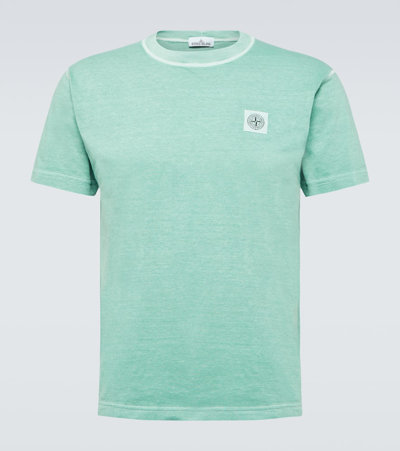 Stone Island Compass Cotton Jersey T-shirt In Green