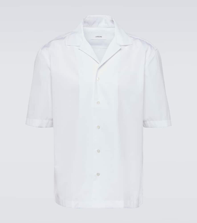 Lardini Cotton Poplin Bowling Shirt In White