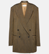 Dries Van Noten Double-breasted Cotton-blend Blazer In Yellow