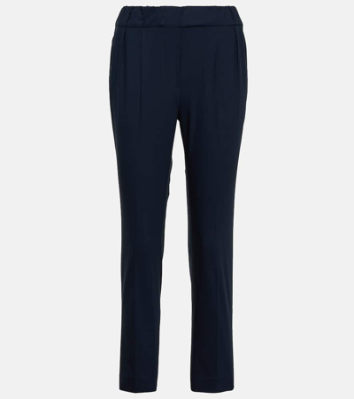 Brunello Cucinelli Cotton-blend Twill Chinos In Blue