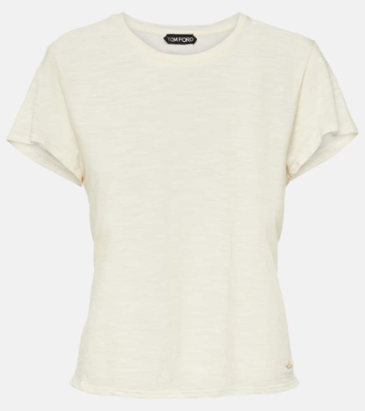 Tom Ford Cotton Jersey T-shirt In Neutrals