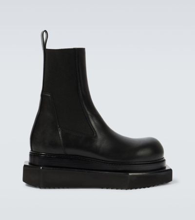 Rick Owens Turbo Cyclops Leather Ankle Boots In Black