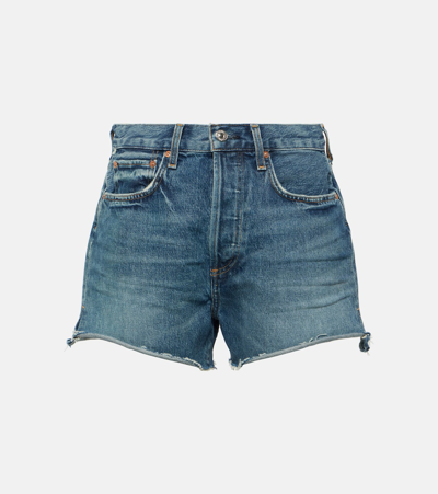 Citizens Of Humanity Marlow Mid-rise Denim Shorts In Blue