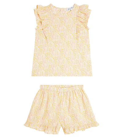 Tartine Et Chocolat Kids' Floral Cotton Top And Shorts Set In Multicoloured