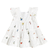 TARTINE ET CHOCOLAT EMBROIDERED BRODERIE ANGLAISE COTTON DRESS