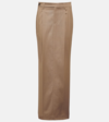 BRUNELLO CUCINELLI 褶裥低腰棉质混纺加长半身裙