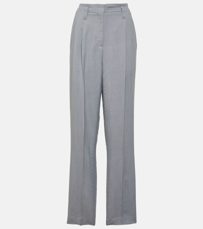 Brunello Cucinelli Mid-rise Straight Pants In Blue