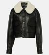 PROENZA SCHOULER JUDD SHEARLING-TRIMMED LEATHER JACKET