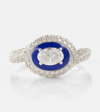 KAMYEN OVAL 18KT WHITE GOLD RING WITH DIAMONDS AND ENAMEL