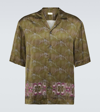 Dries Van Noten Embroidered Printed Bowling Shirt In Green