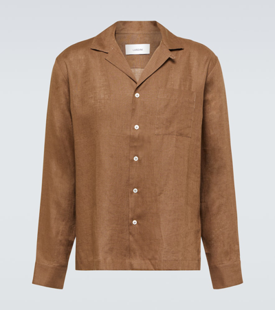 Lardini Linen Shirt In Brown