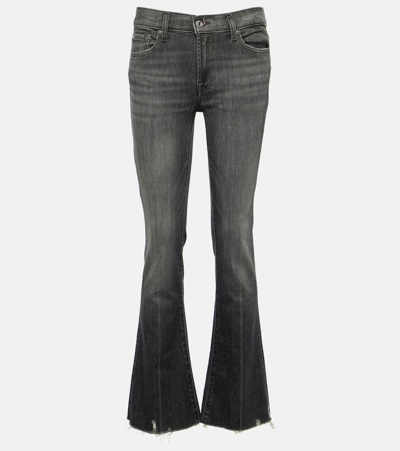 7 For All Mankind Mid-rise Bootcut Jeans In Grey