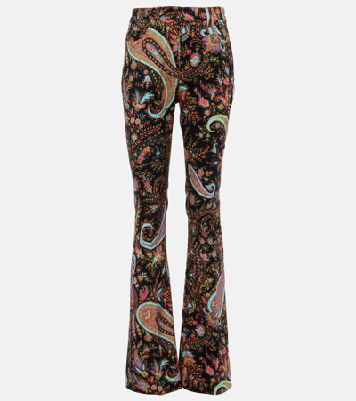 Etro Paisley High-rise Flared Jeans In Multicoloured