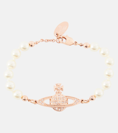 Vivienne Westwood Mini Bas Relief Embellished Bracelet In Pink