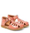 Petit Nord Butterfly Patent Leather Sandals In Orange