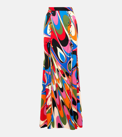 Pucci Marmo Printed Maxi Skirt In Multicoloured