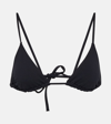 Eres Mouna Black Bikini Top With Triangular Cup And Rear Tie Closure In Tech Fabric Stretch Woman In Black