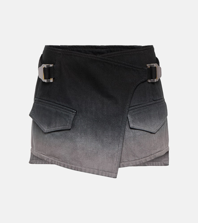 Dion Lee Utility Wrap Denim Miniskirt In Black