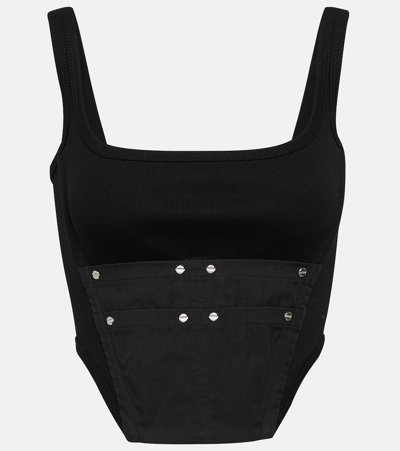Dion Lee Workwear Cotton Corset Top In Black