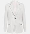 Brunello Cucinelli Viscose And Linen Single-breasted Blazer In White