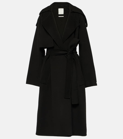 Sportmax Fiore Wool Wrap Coat In Black