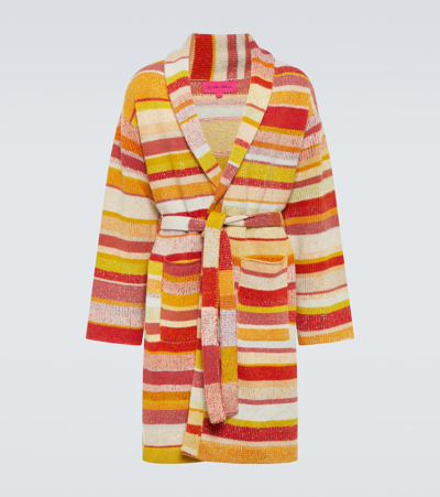 The Elder Statesman Striped Cashmere Dressing Gown In Multicoloured