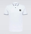Stone Island Slim-fit Short-sleeve Polo Shirt With Striped Details In White