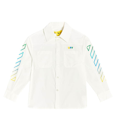 Off-white Kids' Arrows Printed Cotton Shirt In White