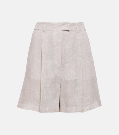 Brunello Cucinelli Linen Shorts In Beige