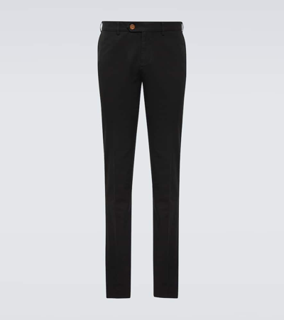 Brunello Cucinelli Cotton Slim Trousers In Black