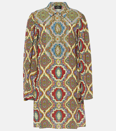 Etro Printed Minidress In Multicoloured