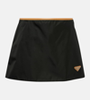 Prada Re-nylon Miniskirt In Brown
