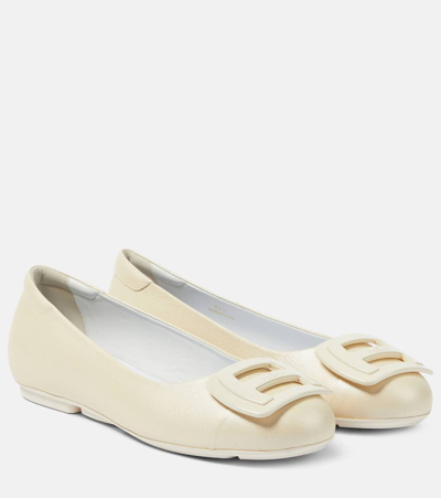 HOGAN H661 LEATHER BALLET FLATS