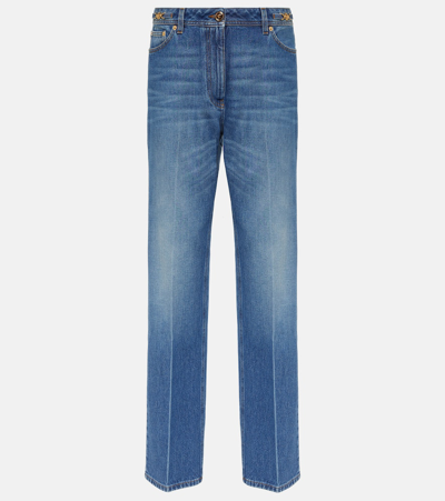 Versace High-rise Straight Jeans In Blue