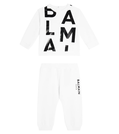 Balmain Baby Jogginganzug Aus Baumwolle In White